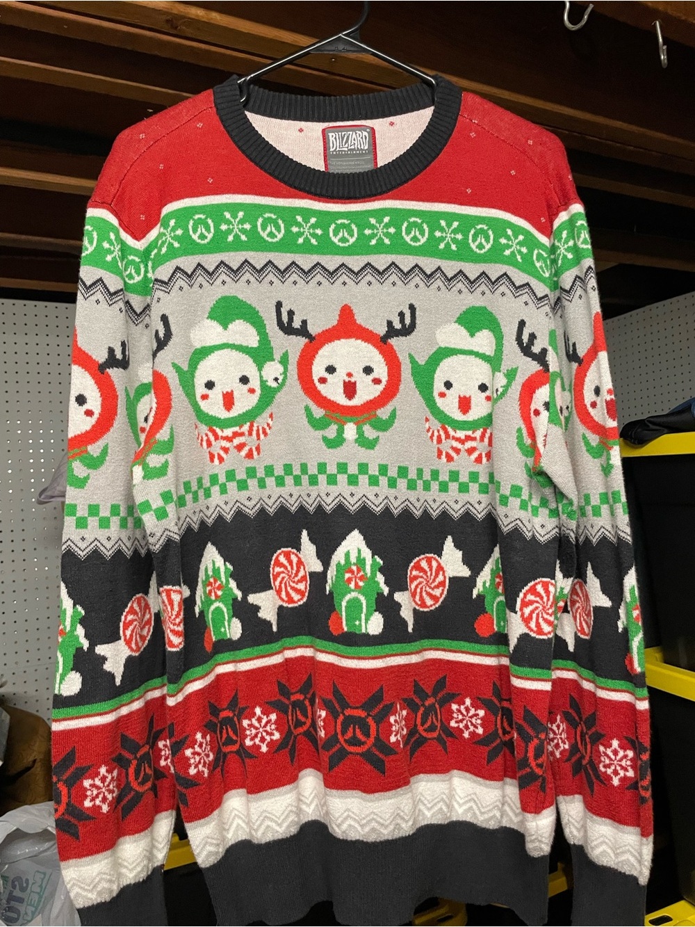 Authentic Blizzard Overwatch Pachimari ugly holiday sweater Large